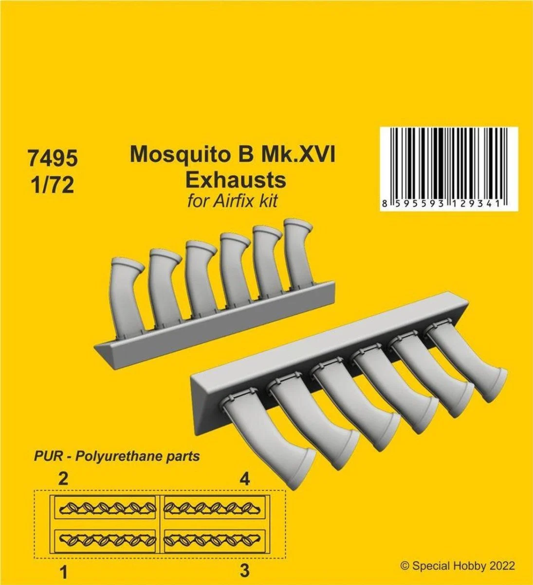 CMK 1/72 CMK Mosquito B Mk.XVI Exhausts Resin