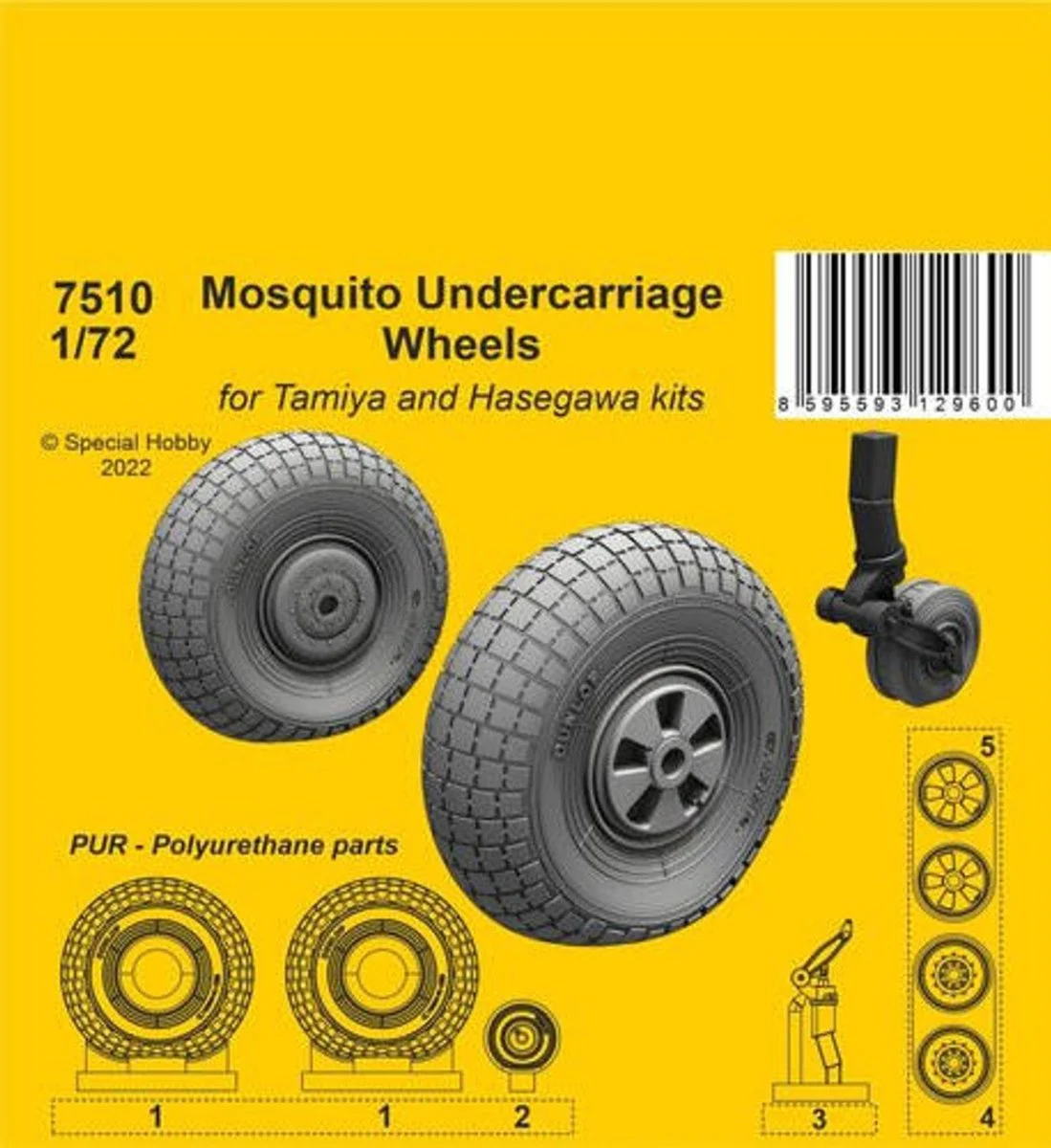 CMK 1/72 CMK Mosquito Undercarriage Wheels / for Tamiya and Hasegawa kits