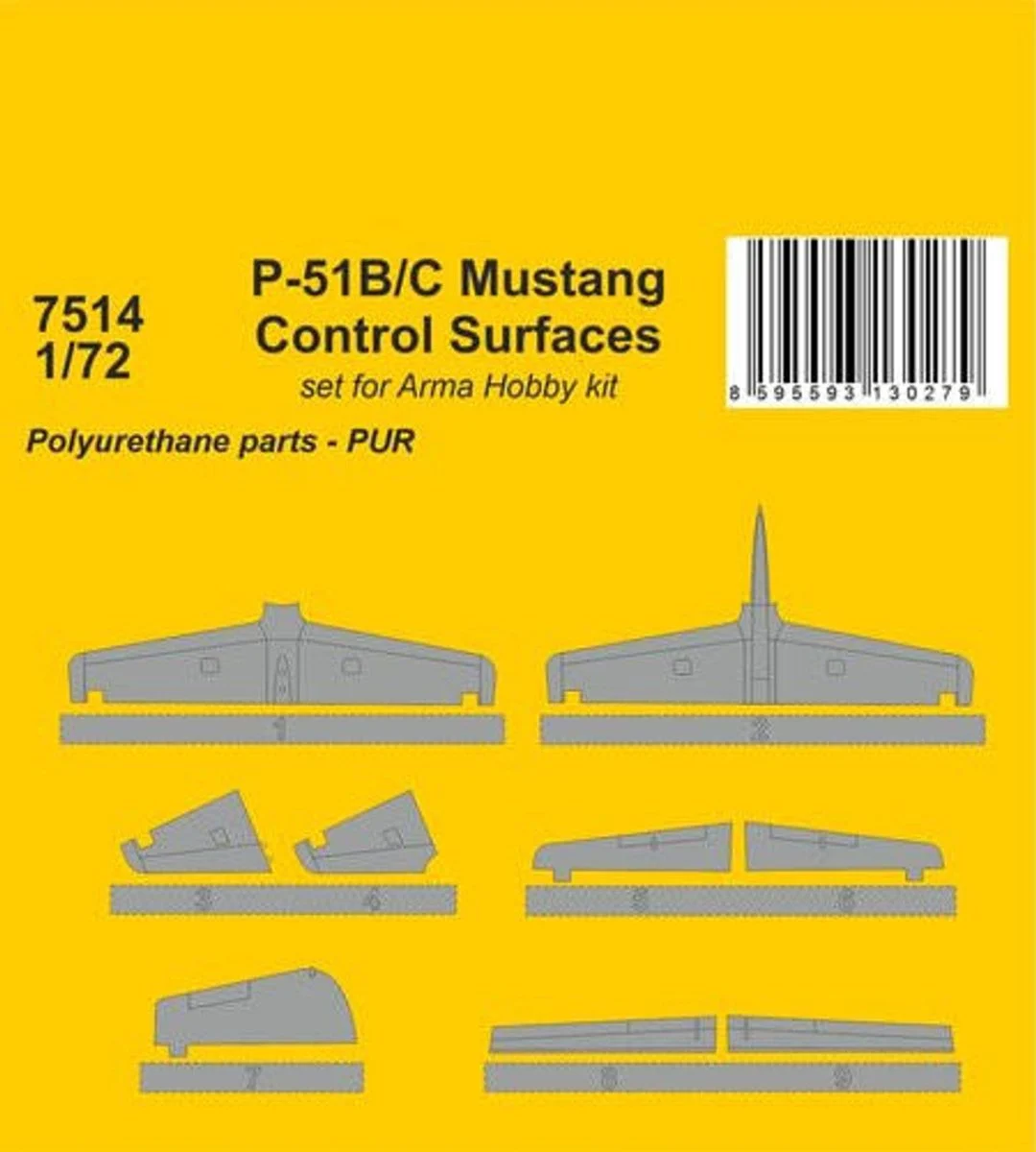 CMK 1/72 CMK P-51B/C Mustang Control Surfaces / for Arma Hobby kit