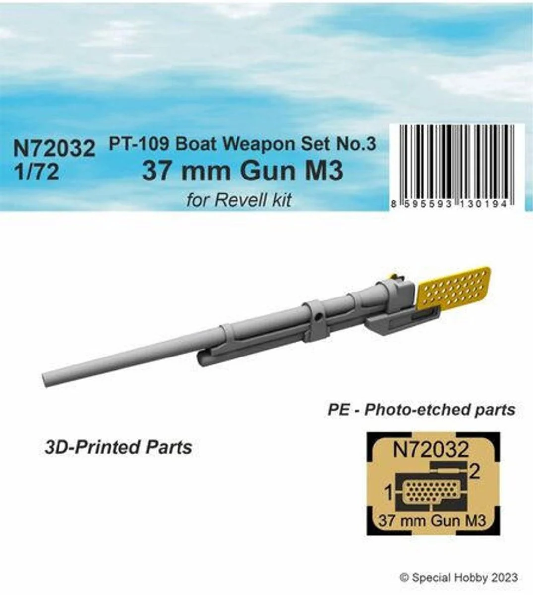 CMK 1/72 CMK PT-109 Boat Weapon Set No.3 - 37 mm Gun M3