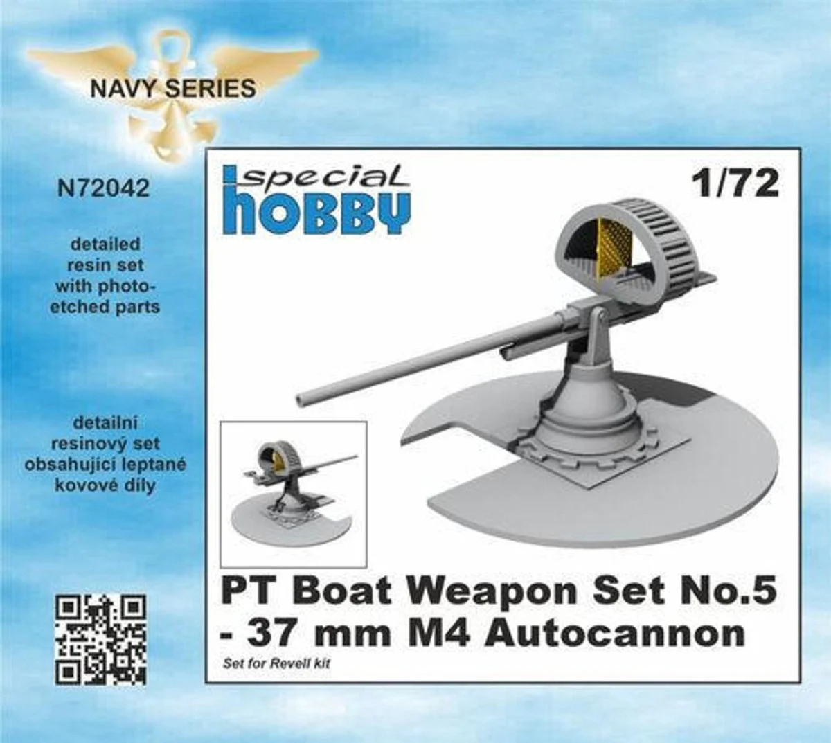 CMK 1/72 CMK PT Boat Weapon Set No.5 - 37 mm M4 Autocannon