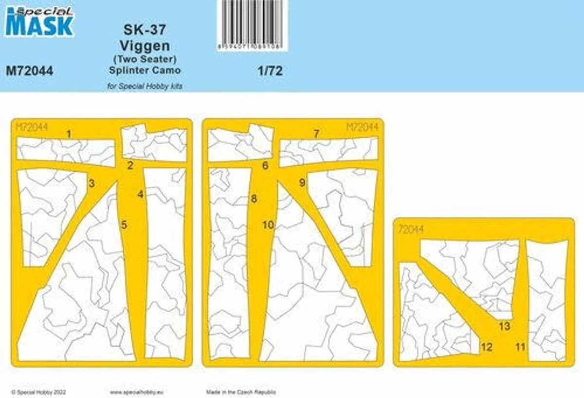 CMK 1/72 CMK SK-37 Viggen (Two Seater) Splinter Camo MASK