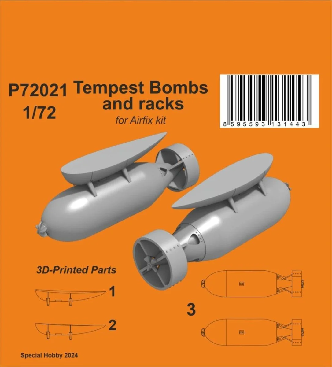 CMK 1/72 CMK Tempest Bombs (1000 Lb) and racks