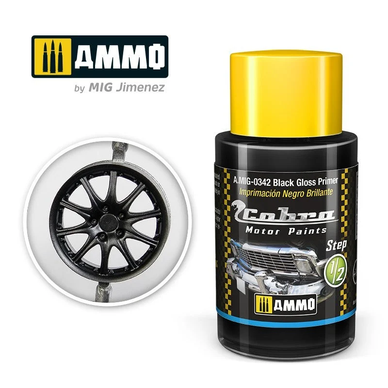 Ammo Cobra Motor 0342 Black Gloss Primer - Ammo Mig Jimenez