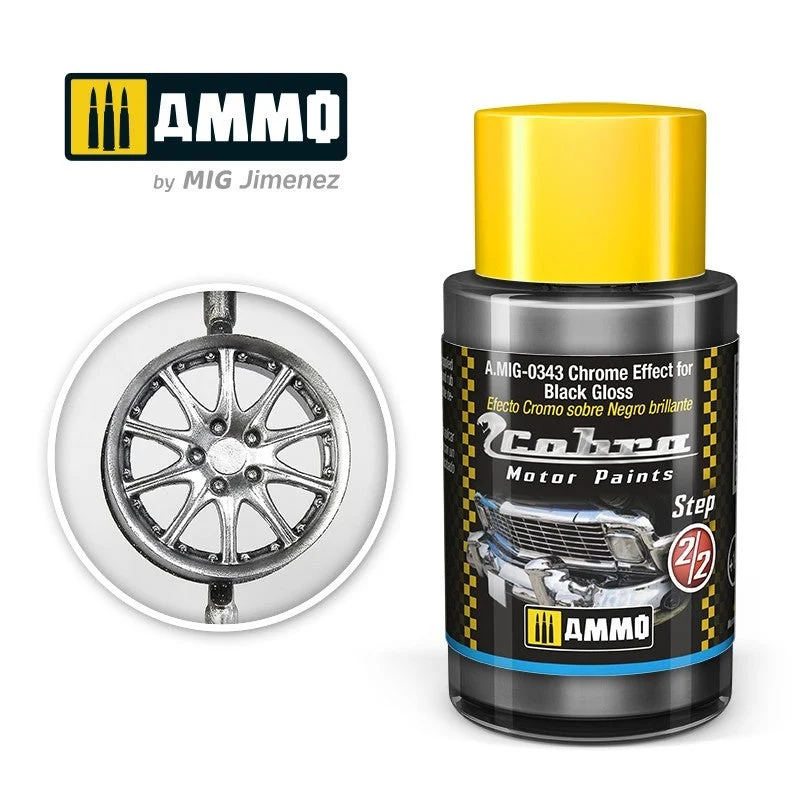 Ammo Cobra Motor 0343 Chrome Effect for Black Gloss - Ammo Mig Jimenez