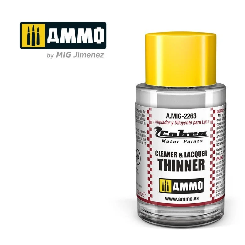 Ammo Cobra Motor Cleaner & Thinner for 2K Clear Lacquer 30mL Jar - Ammo Mig Jimenez