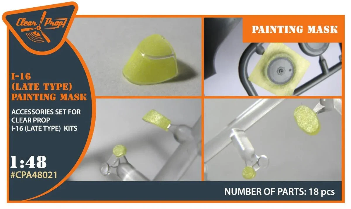 1/48 Clear Prop I-16 (late version) Paint mask for Revell