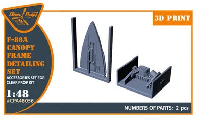 1/48 Clear Prop F-86A Canopy frame detailing set (CP)
