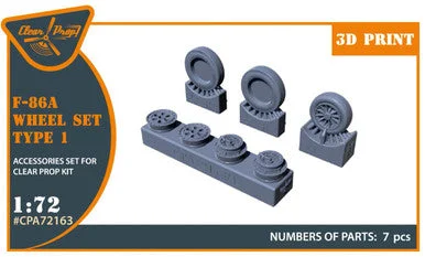 1/72 Clear Prop F-86A wheel set type 1 (CP)