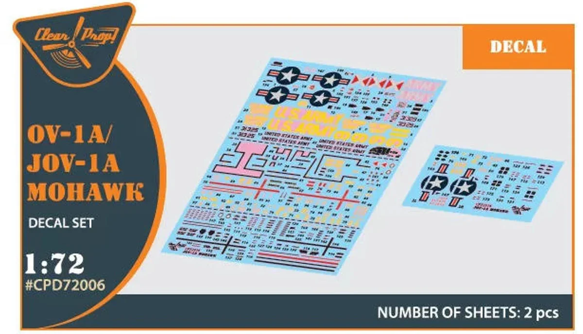 1/72 Clear Prop OV-1 A/JOV-1A Mohawk Decal Set