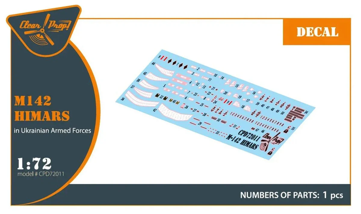 1/72 Clear Prop M-142 Himars in Ukrainian Armed forces Decal Set