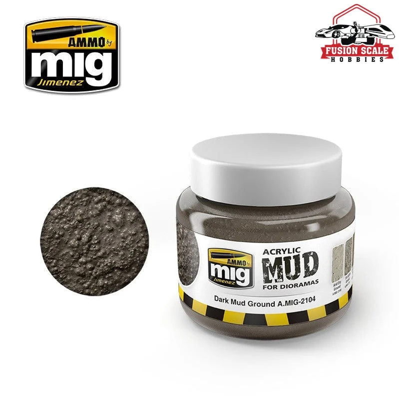 Ammo Mig Jimenez Dark Mud Ground Acrylic Mud 250ml Jar AMIG2104