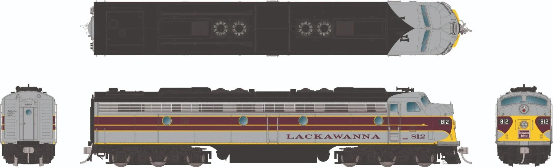Rapido HO Scale Delaware Lackawanna and Western #818 EMD E8A DCC/Sound - RAP28579