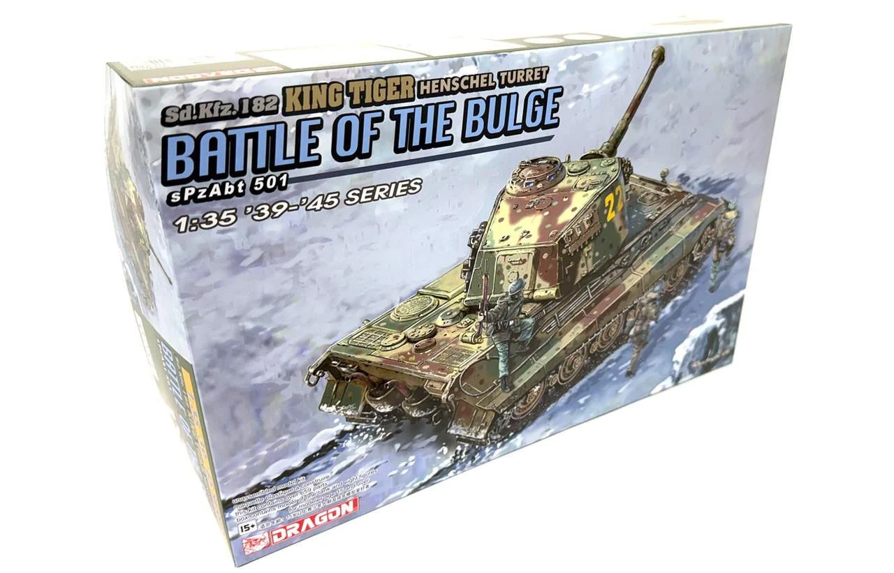 Dragon 1/35 Dragon King Tiger Henschel Turret Battle of the Bulge Plastic Model Kit