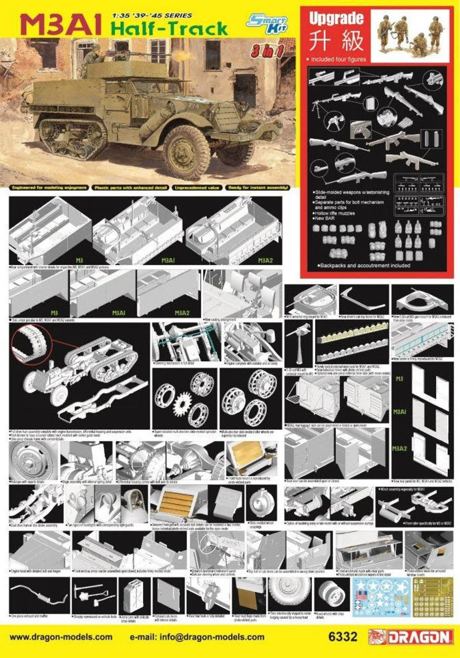 Dragon 1/35 Dragon M3A1 HALF-TRACK (3 IN 1)
