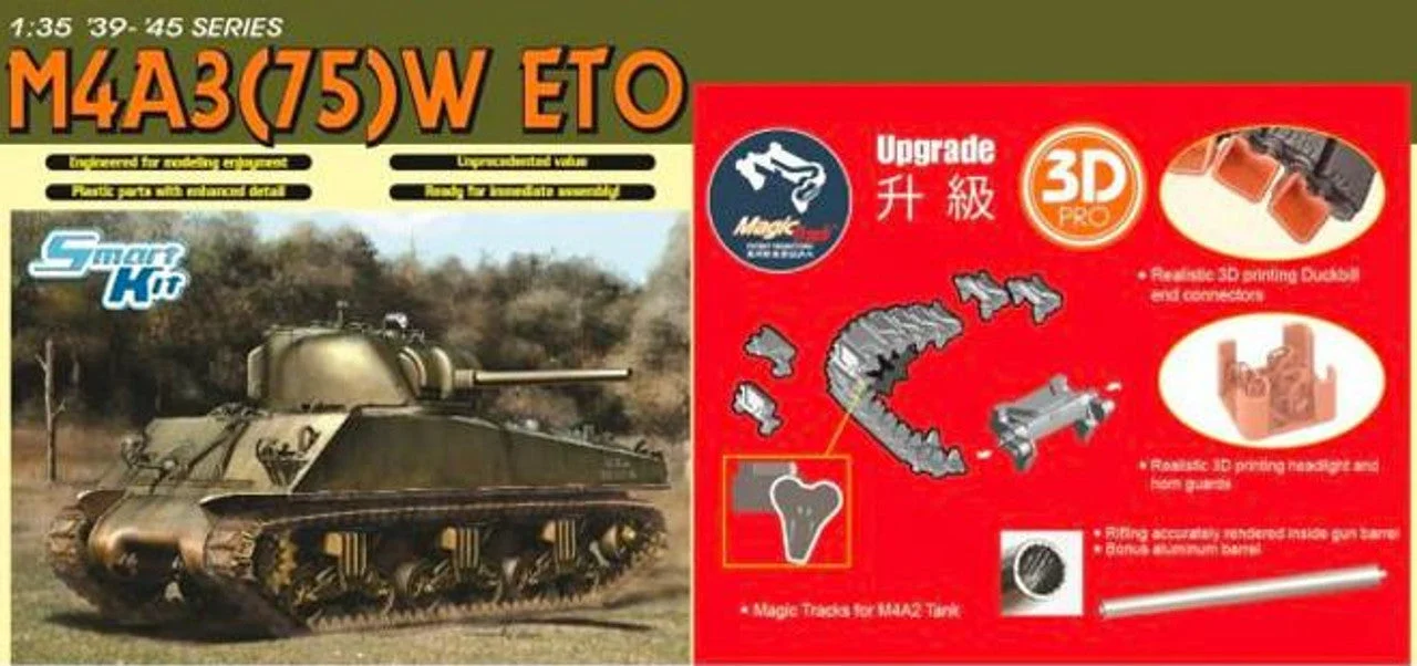 Dragon 1/35 Dragon M4A3 Sherman 75(W) ETO Plastic Model Kit