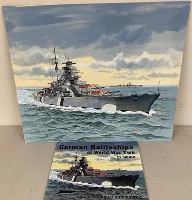 Don Greer Painting - Bismarck German Battleships of WWII in Action 2004