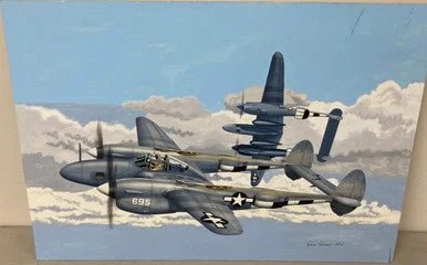 Don Greer Painting - P-38 Lightning in Action 2011
