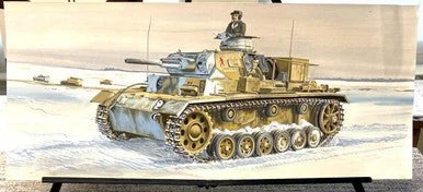 Don Greer Painting - PzKpfw III in Action 1988