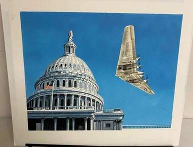 Don Greer Painting - XB-35 flying over the US Capitol