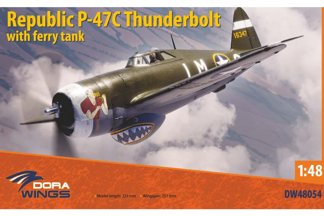 Dora Wings 1/48 Dora Wings Republic P-47C Thunderbolt w/Ferry Tank Plastic Model Kit