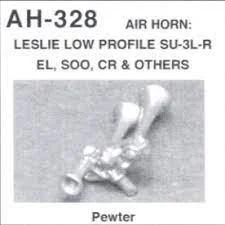 Details West Leslie SU-3L-R Air Horn; Three Chime w/Bracket & Air Line Hose For EL, Conrail, CNJ, & Others