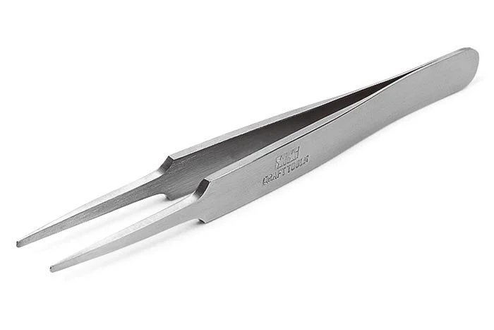 Tamiya Hg Straight Tweezers Round Tip - 74109