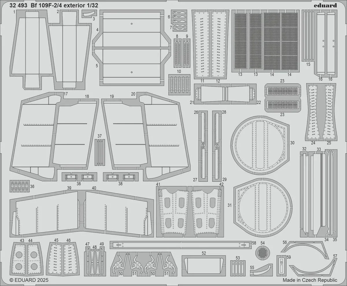 1/32 Eduard Bf 109F-2/4 exterior Photo Etch for HOBBY 2000 / HASEGAWA