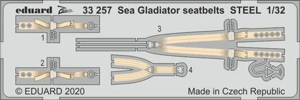 1/32 Eduard Sea Gladiator seatbelts Steel for ICM