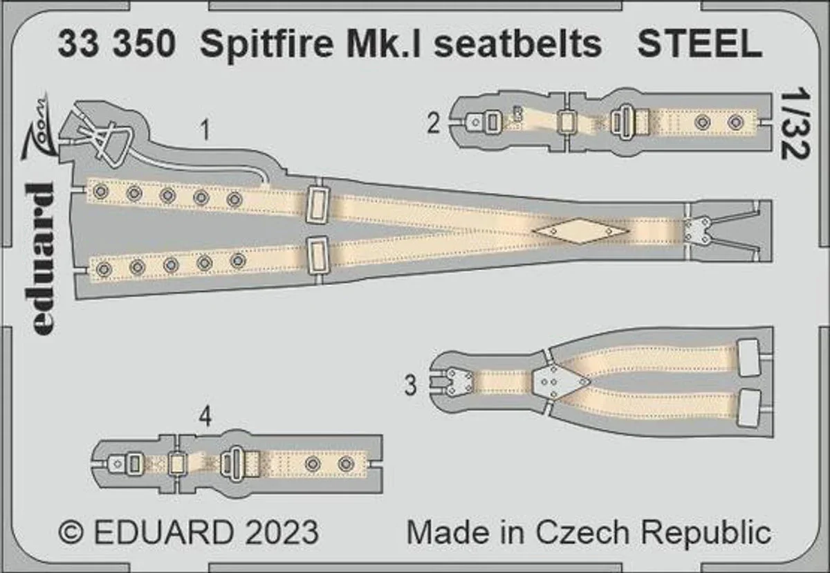 1/32 Eduard Spitfire Mk.I seatbelts Steel for Kotare