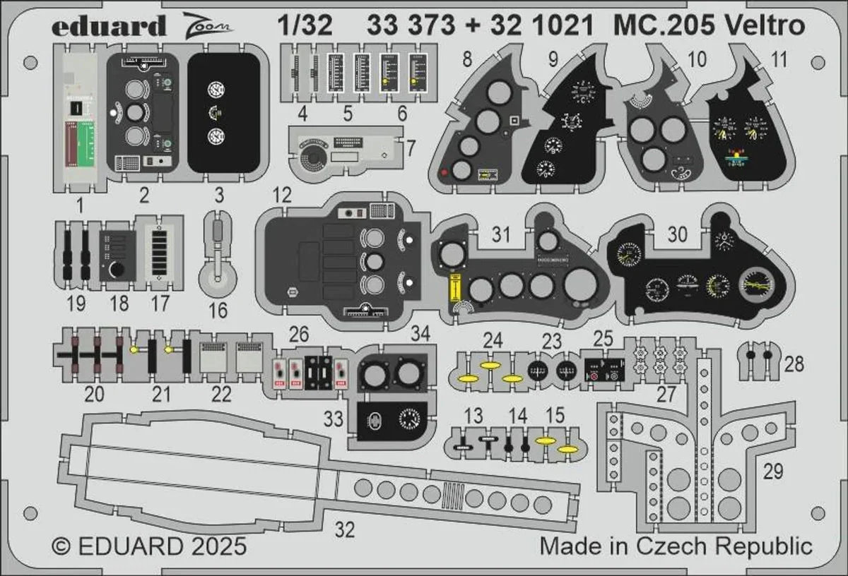 1/32 Eduard MC.205 Veltro Photo Etch for ITALERI