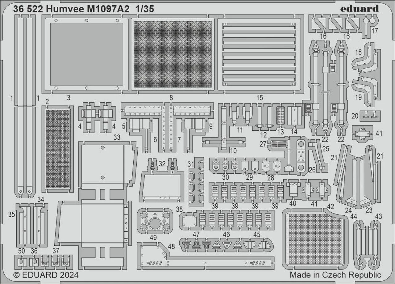 Eduard 1/35 Eduard Humvee M1097A2 Photo Etch set for ICM