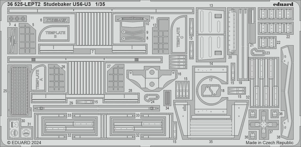 Eduard 1/35 Eduard Studebaker US6-U3 Photo Etch set for ICM