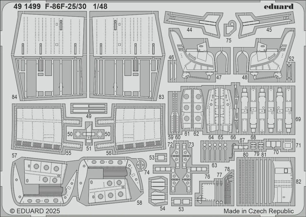 1/48 Eduard F-86F-25/30 Photo Etch for AIRFIX