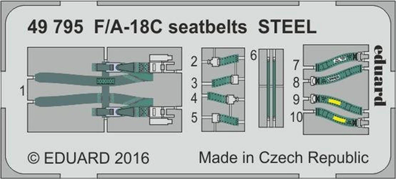 Eduard 1/48 Eduard Seatbelts F/A-18C Steel for KIN (Pre-Painted)