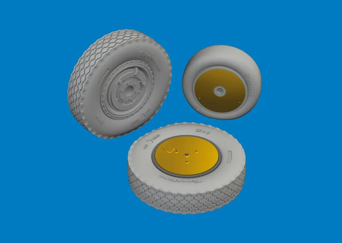 1/48 Eduard P-39 wheels late Brassin for ARMA HOBBY