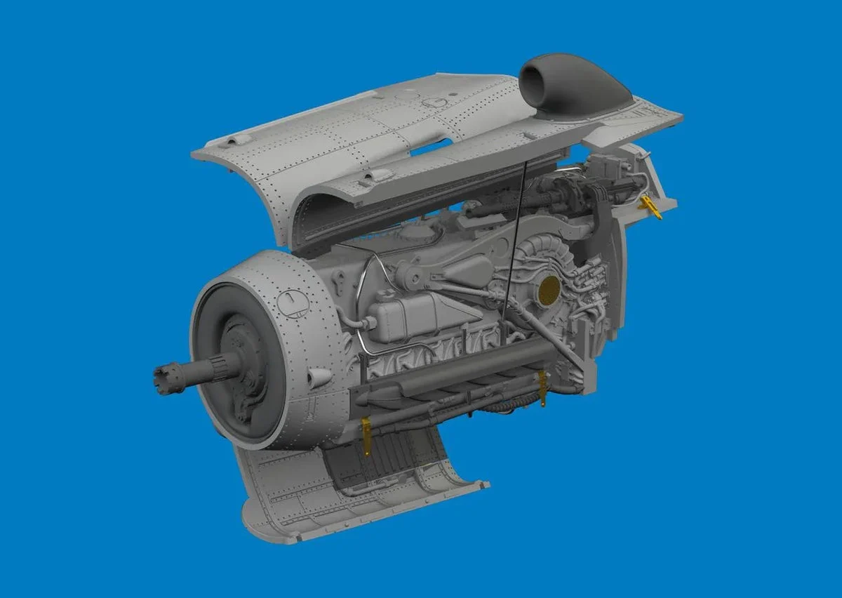 1/72 Eduard Bf 109G-10 WNF engine PRINT Brassin for EDUARD