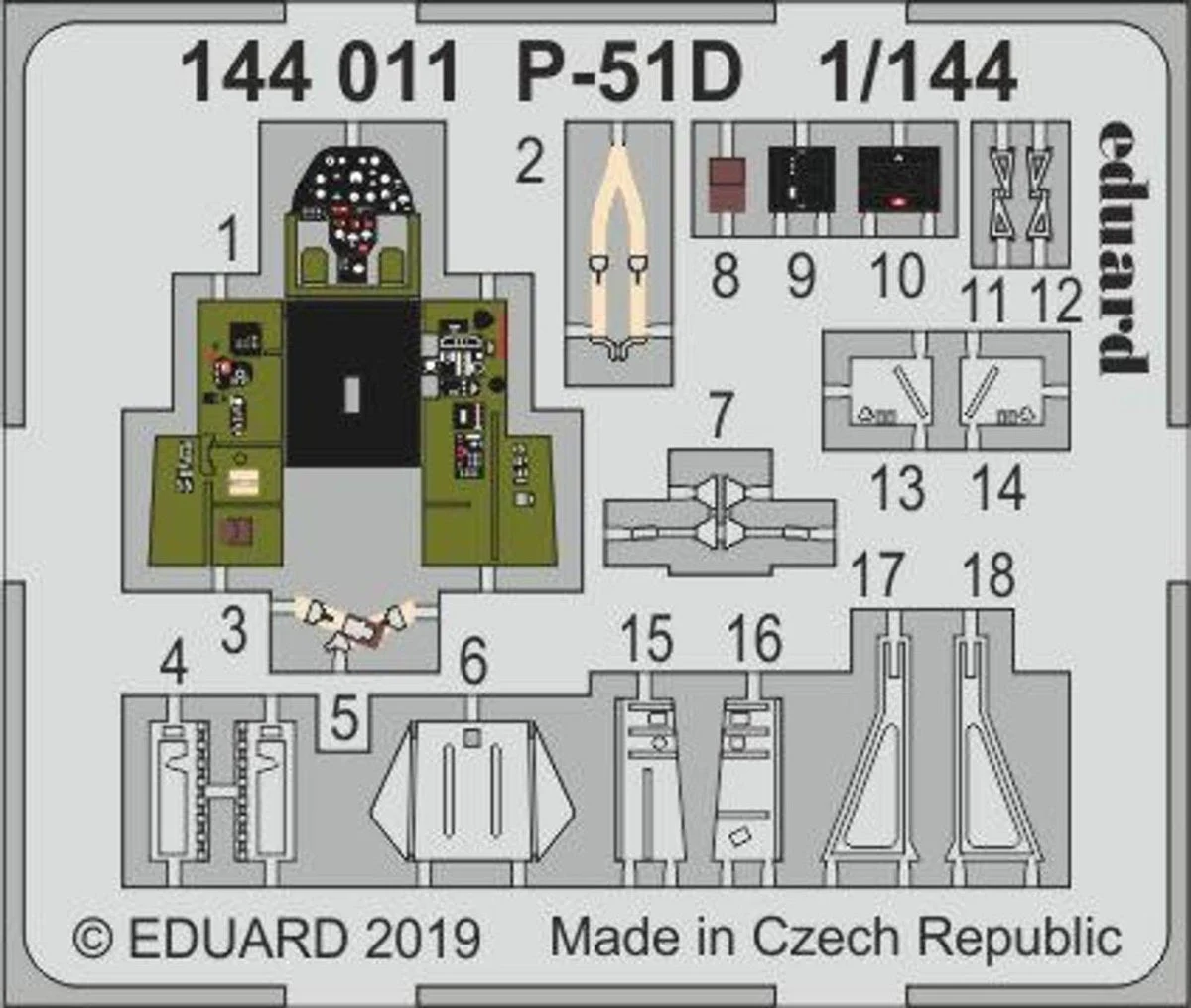 Eduard 1/144 Eduard P-51D for EDU & PAZ (Pre-Painted)