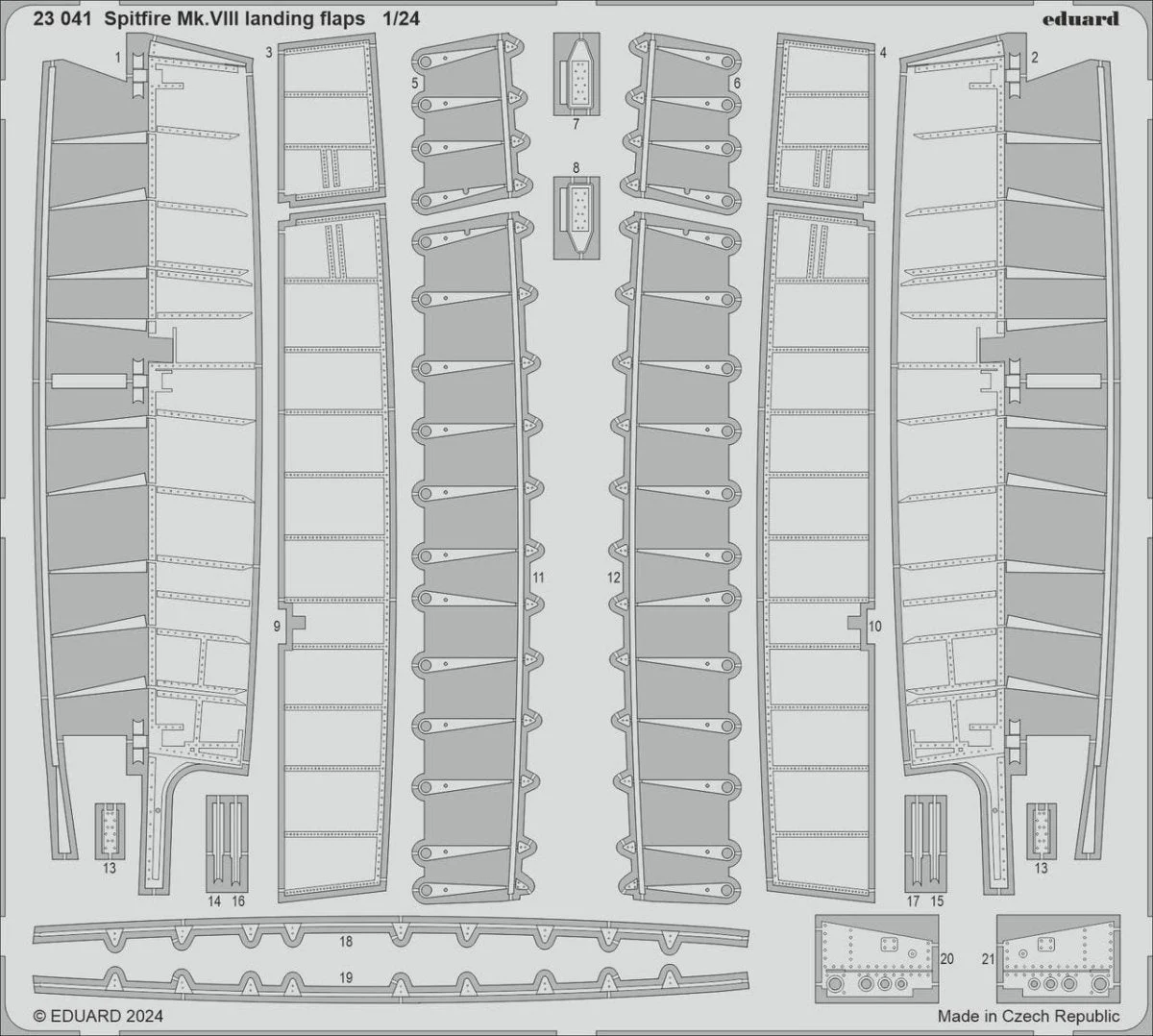 Eduard 1/24 Eduard Spitfire Mk.VIII landing flaps Photo etched set for AIRFIX