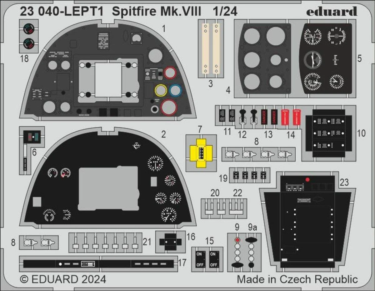 Eduard 1/24 Eduard Spitfire Mk.VIII Photo etched set for AIRFIX