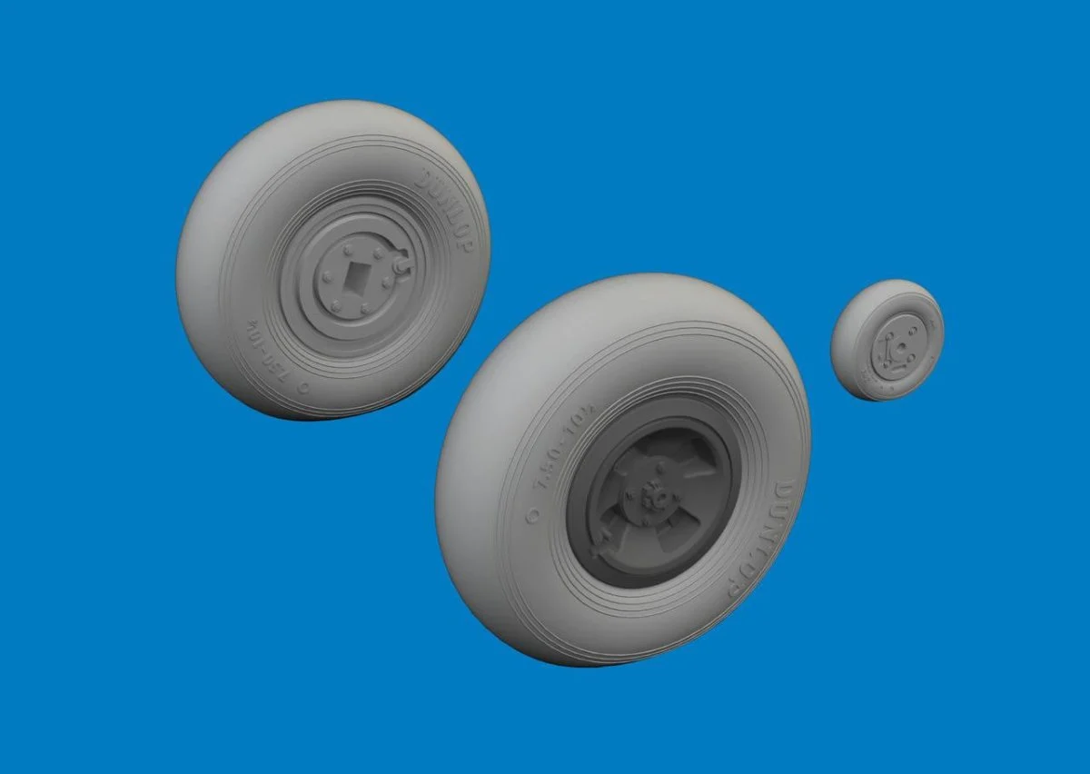 Eduard 1/24 Eduard Spitfire Mk.VIII wheels 4spoke Brassin for AIRFIX