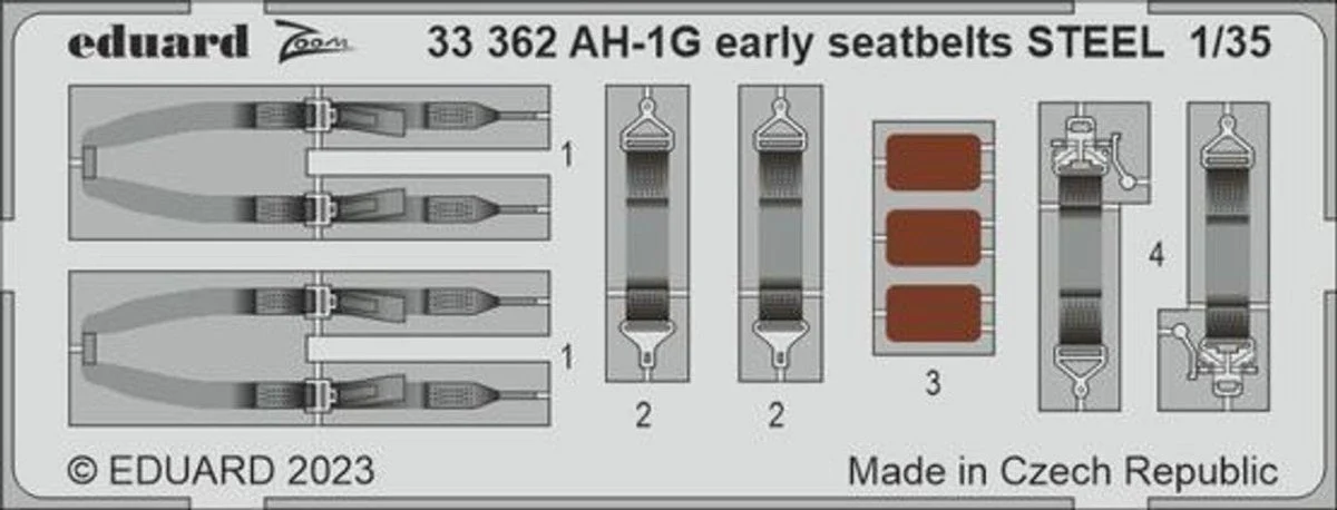 Eduard 1/32 Eduard AH-1G early seatbelts STEEL Photo Etch