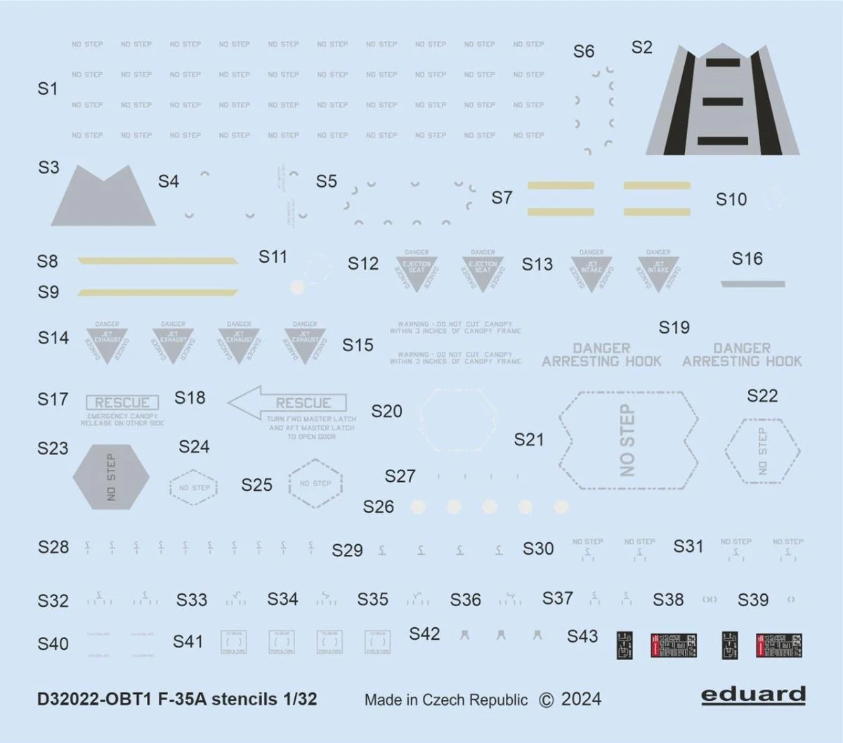 Eduard 1/32 Eduard F-35A stencils Decal