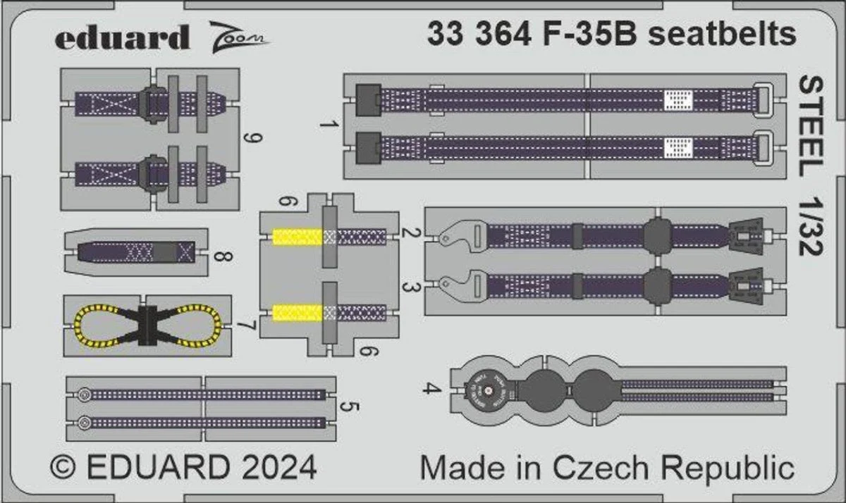 Eduard 1/32 Eduard F-35B seatbelts STEEL Photo etched set