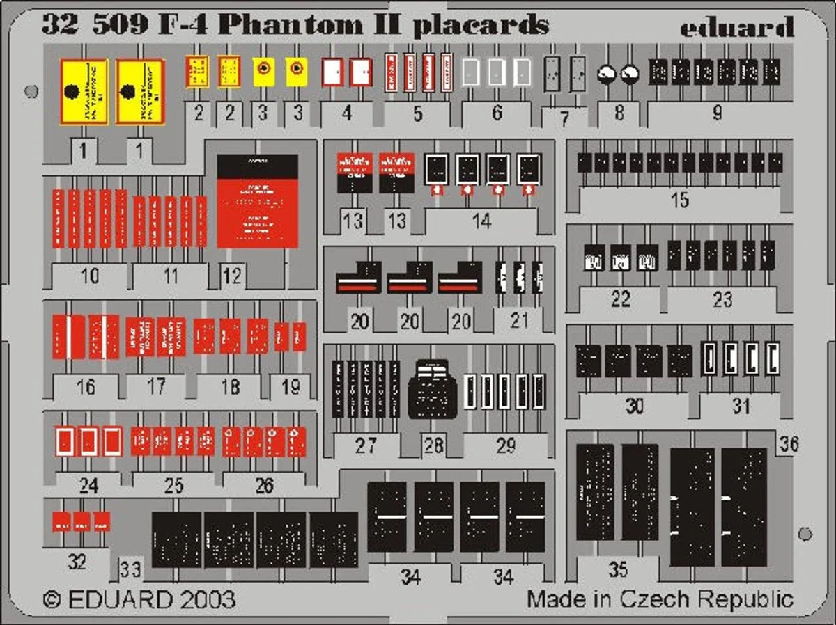 Eduard 1/32 Eduard F-4 Placards (Pre-Painted)