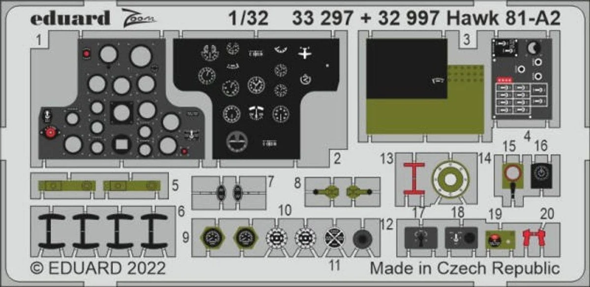 Eduard 1/32 Eduard Hawk 81A2 Instrument Panel for LNR (Pre-Painted)