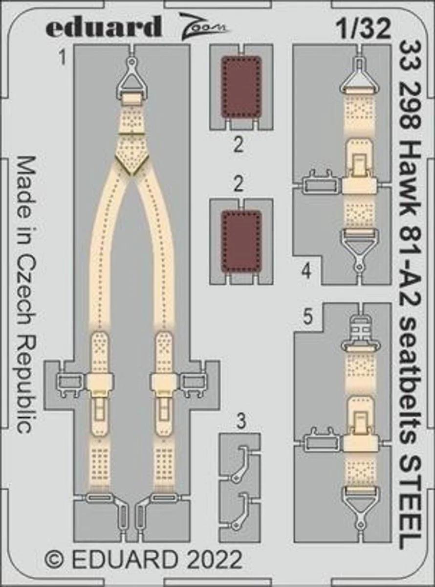 Eduard 1/32 Eduard Hawk 81A2 Seatbelts Steel for LNR (Pre-Painted)