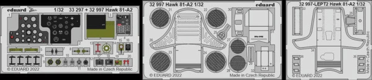 Eduard 1/32 Eduard Hawk 81A2 Seats & Instrument Panel for LNR (Pre-Painted)