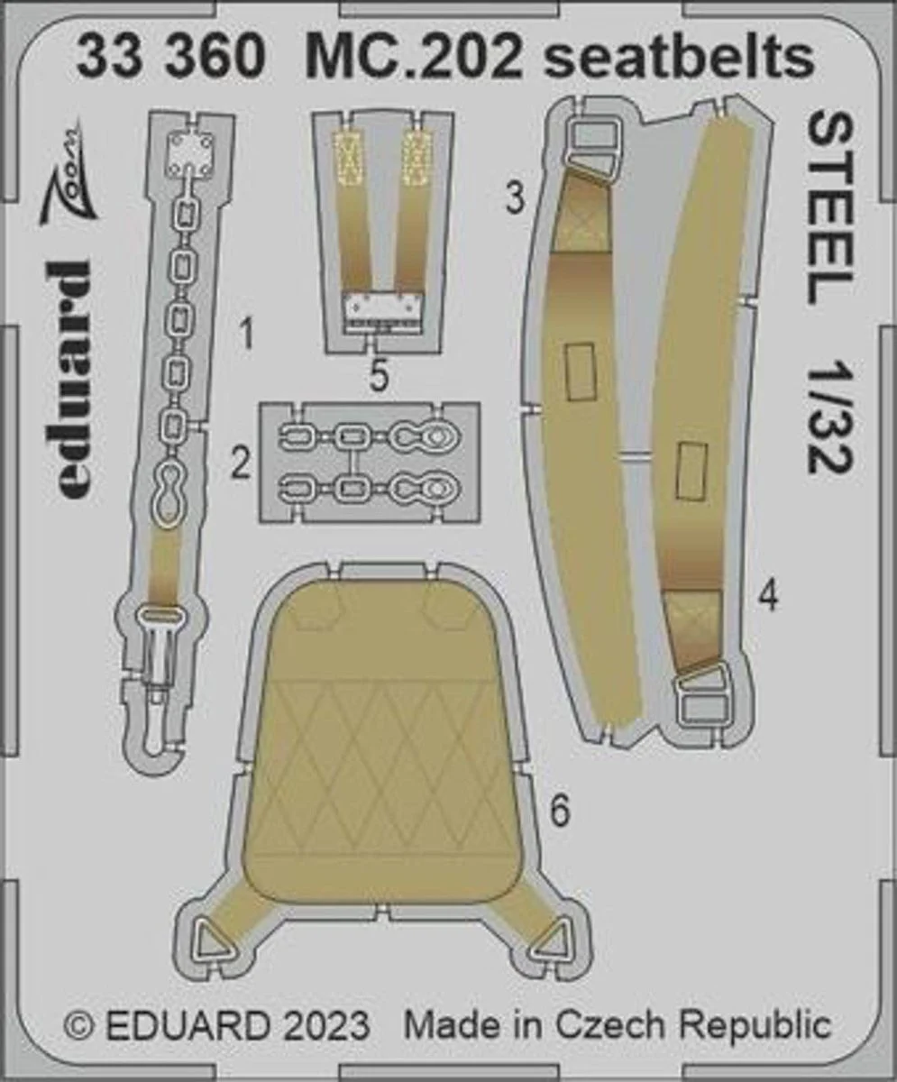 Eduard 1/32 Eduard MC.202 seatbelts STEEL