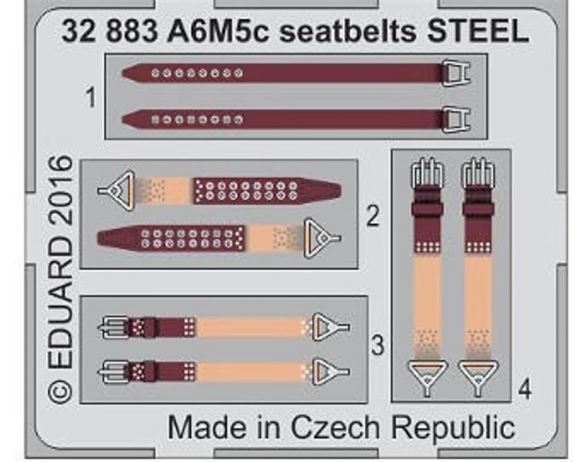 Eduard 1/32 Eduard Seatbelts A-6M5c Steel for HSG (Pre-Painted)